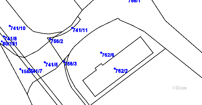 Parcela st. 762/6 v KÚ Svatava, Katastrální mapa