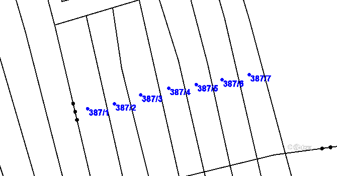 Parcela st. 387/4 v KÚ Svaté Pole, Katastrální mapa