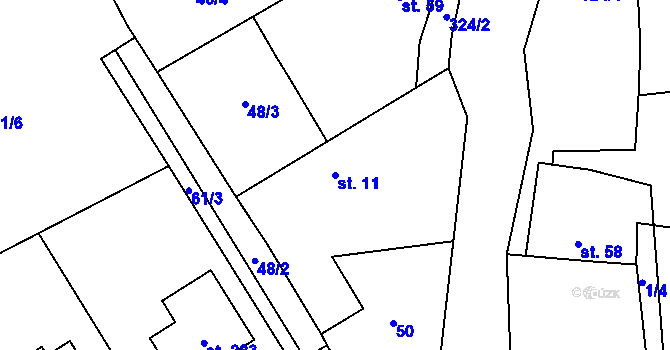 Parcela st. 11 v KÚ Svaté Pole, Katastrální mapa