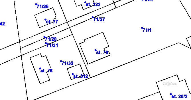 Parcela st. 79 v KÚ Svaté Pole, Katastrální mapa