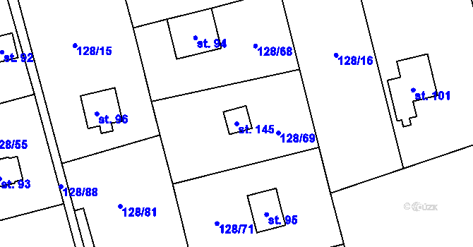Parcela st. 145 v KÚ Svaté Pole, Katastrální mapa