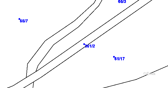 Parcela st. 361/2 v KÚ Svaté Pole, Katastrální mapa