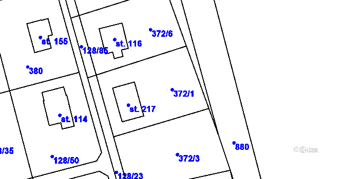 Parcela st. 372/1 v KÚ Svaté Pole, Katastrální mapa