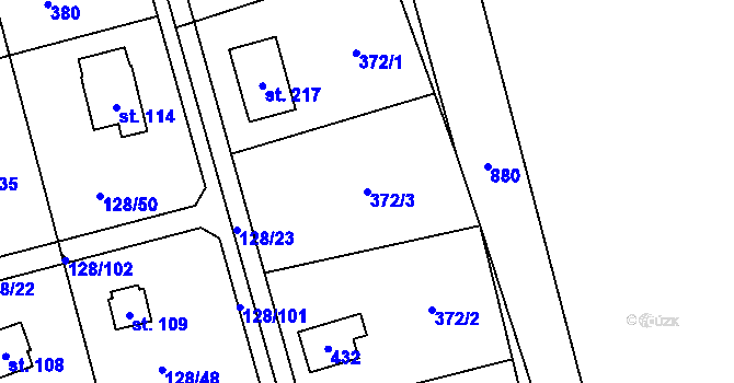 Parcela st. 372/3 v KÚ Svaté Pole, Katastrální mapa