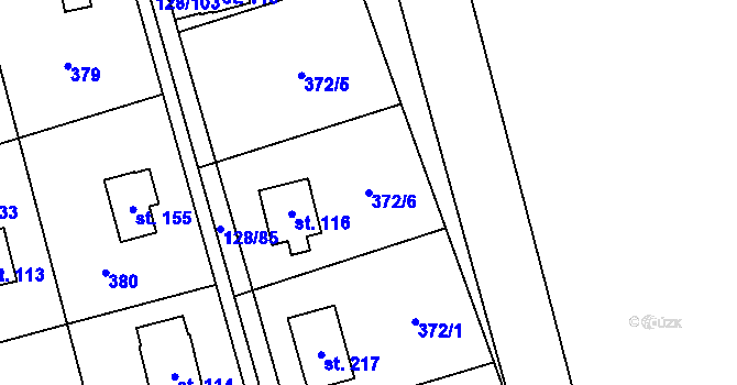 Parcela st. 372/6 v KÚ Svaté Pole, Katastrální mapa