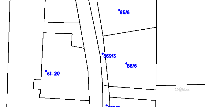 Parcela st. 569/3 v KÚ Rakov u Svatkovic, Katastrální mapa