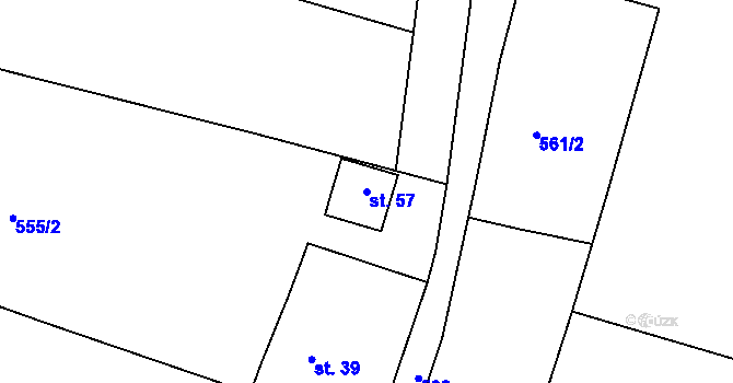 Parcela st. 57 v KÚ Svatkovice, Katastrální mapa
