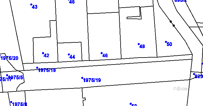 Parcela st. 46 v KÚ Mistřín, Katastrální mapa