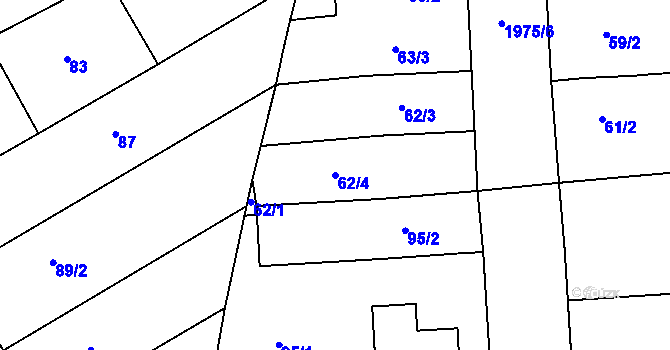 Parcela st. 62/4 v KÚ Mistřín, Katastrální mapa