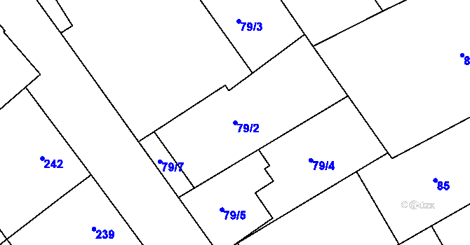Parcela st. 79/2 v KÚ Mistřín, Katastrální mapa