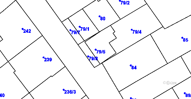 Parcela st. 79/5 v KÚ Mistřín, Katastrální mapa