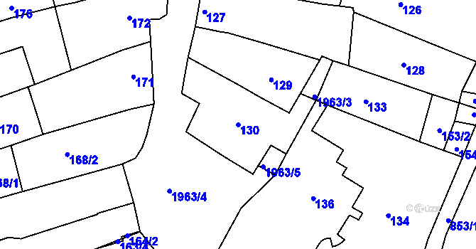 Parcela st. 130 v KÚ Mistřín, Katastrální mapa