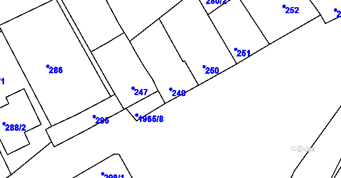 Parcela st. 249 v KÚ Mistřín, Katastrální mapa