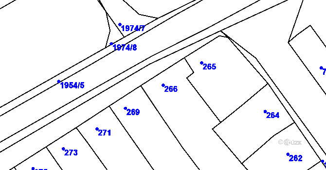 Parcela st. 266 v KÚ Mistřín, Katastrální mapa