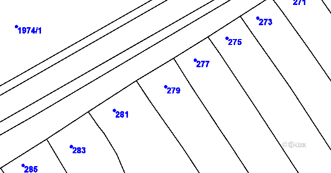 Parcela st. 279 v KÚ Mistřín, Katastrální mapa