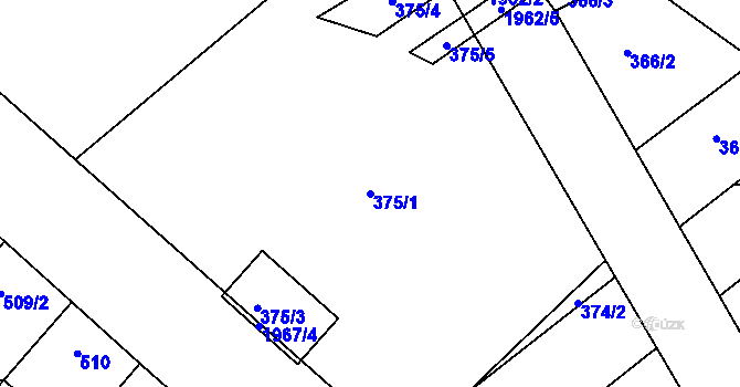 Parcela st. 375/1 v KÚ Mistřín, Katastrální mapa