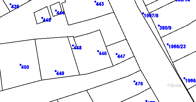 Parcela st. 446 v KÚ Mistřín, Katastrální mapa