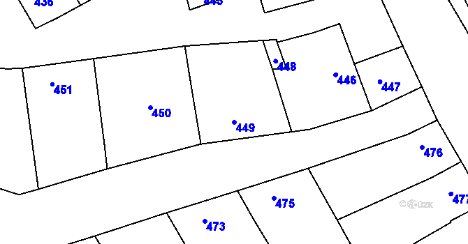 Parcela st. 449 v KÚ Mistřín, Katastrální mapa