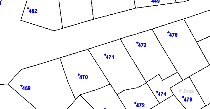 Parcela st. 471 v KÚ Mistřín, Katastrální mapa