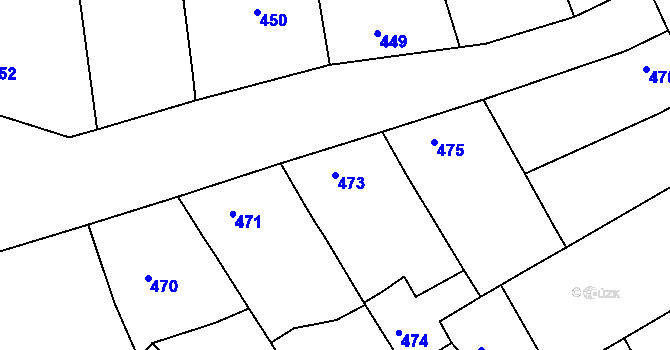 Parcela st. 473 v KÚ Mistřín, Katastrální mapa