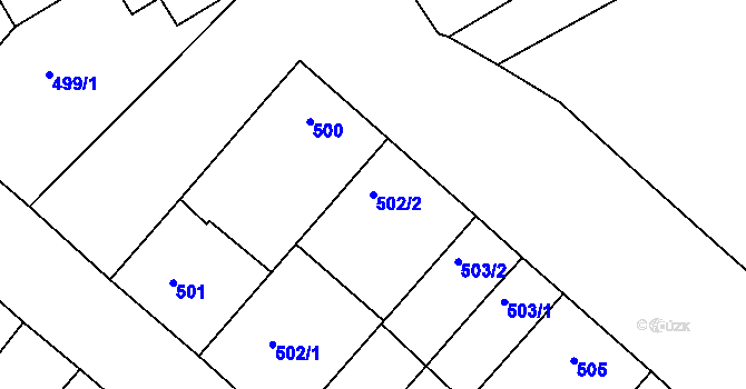 Parcela st. 502/2 v KÚ Mistřín, Katastrální mapa