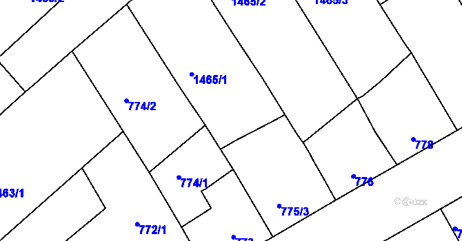 Parcela st. 775/1 v KÚ Mistřín, Katastrální mapa