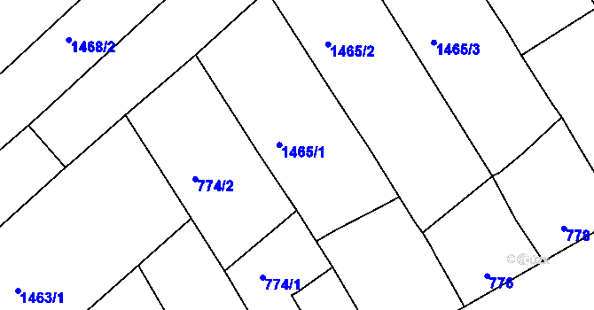 Parcela st. 775/2 v KÚ Mistřín, Katastrální mapa