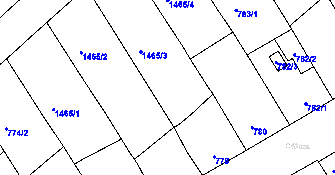Parcela st. 779/1 v KÚ Mistřín, Katastrální mapa
