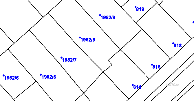 Parcela st. 815 v KÚ Mistřín, Katastrální mapa