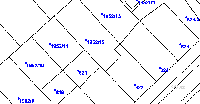 Parcela st. 823 v KÚ Mistřín, Katastrální mapa