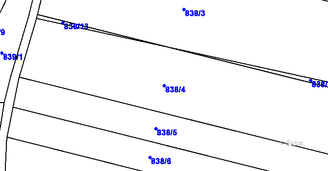 Parcela st. 838/4 v KÚ Mistřín, Katastrální mapa