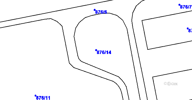 Parcela st. 876/14 v KÚ Mistřín, Katastrální mapa