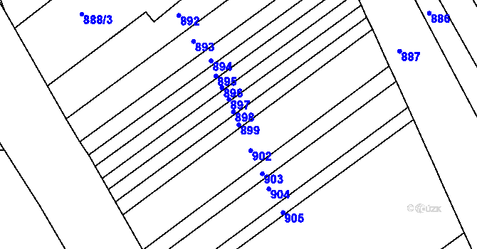 Parcela st. 899 v KÚ Mistřín, Katastrální mapa