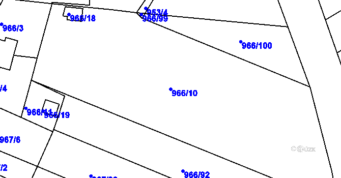 Parcela st. 966/10 v KÚ Mistřín, Katastrální mapa