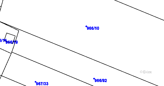 Parcela st. 966/12 v KÚ Mistřín, Katastrální mapa