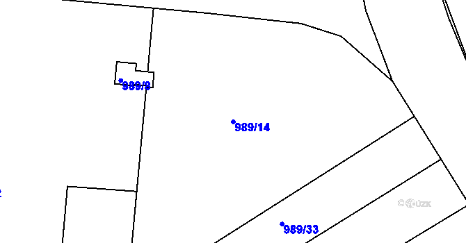 Parcela st. 989/14 v KÚ Mistřín, Katastrální mapa
