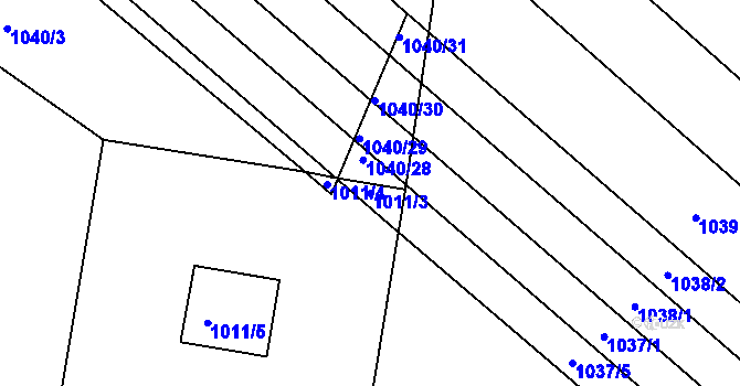 Parcela st. 1011/3 v KÚ Mistřín, Katastrální mapa