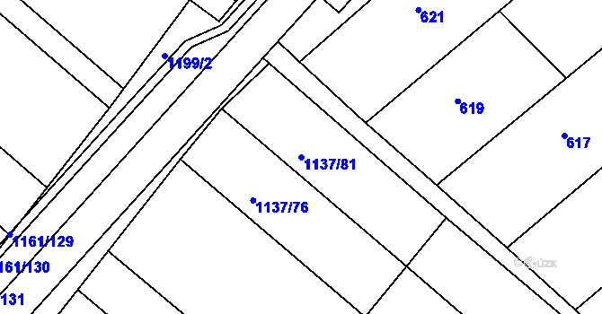 Parcela st. 1137/81 v KÚ Mistřín, Katastrální mapa