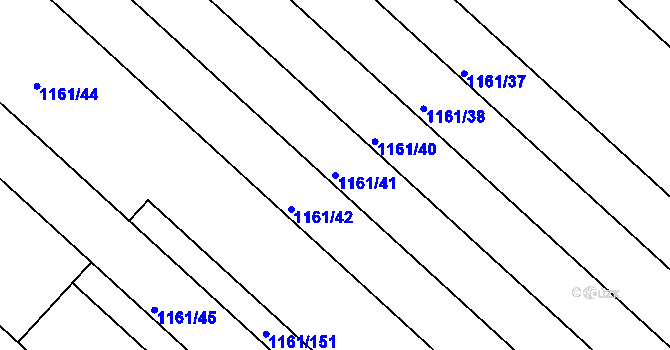 Parcela st. 1161/41 v KÚ Mistřín, Katastrální mapa
