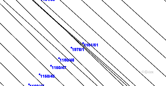 Parcela st. 1161/61 v KÚ Mistřín, Katastrální mapa