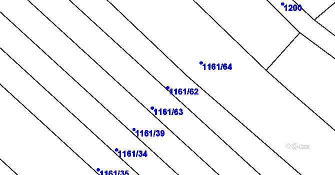 Parcela st. 1161/62 v KÚ Mistřín, Katastrální mapa