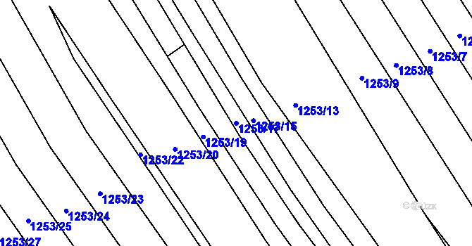 Parcela st. 1253/17 v KÚ Mistřín, Katastrální mapa