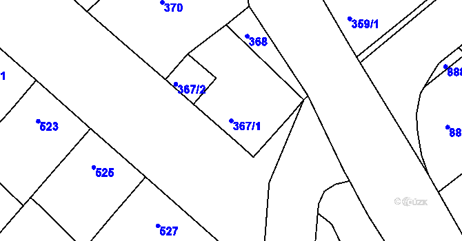 Parcela st. 367/1 v KÚ Mistřín, Katastrální mapa