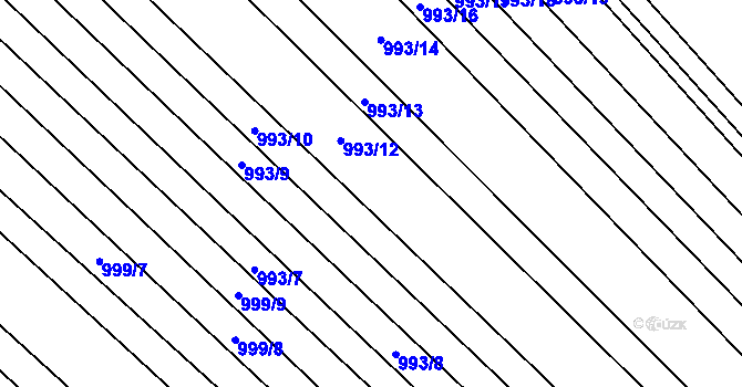 Parcela st. 993/11 v KÚ Mistřín, Katastrální mapa