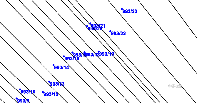 Parcela st. 993/19 v KÚ Mistřín, Katastrální mapa