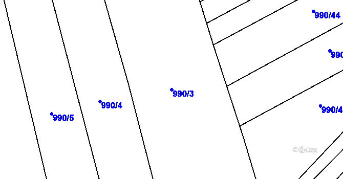 Parcela st. 990/3 v KÚ Mistřín, Katastrální mapa