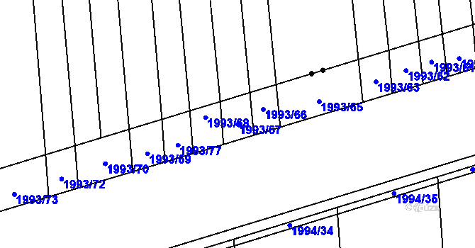 Parcela st. 1993/67 v KÚ Mistřín, Katastrální mapa