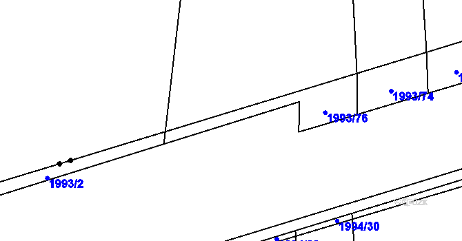 Parcela st. 1993/79 v KÚ Mistřín, Katastrální mapa