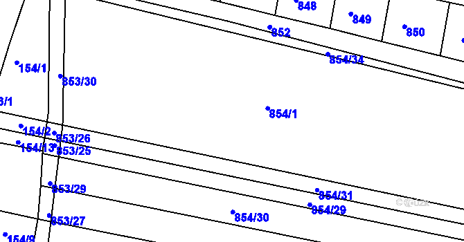 Parcela st. 854/33 v KÚ Mistřín, Katastrální mapa