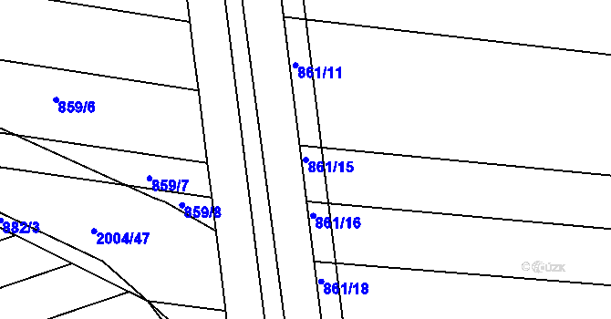 Parcela st. 861/15 v KÚ Mistřín, Katastrální mapa